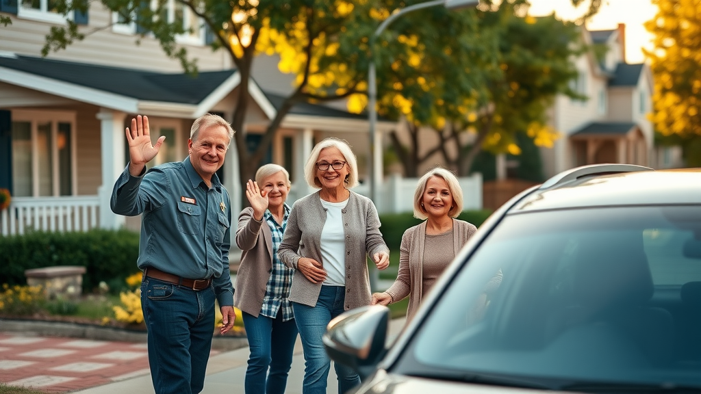 Family enjoys complimentary vehicle pickup service from home for auto repair.