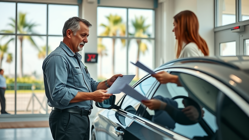 Expert inspector assists with florida dmv rebuilt services at inspection center