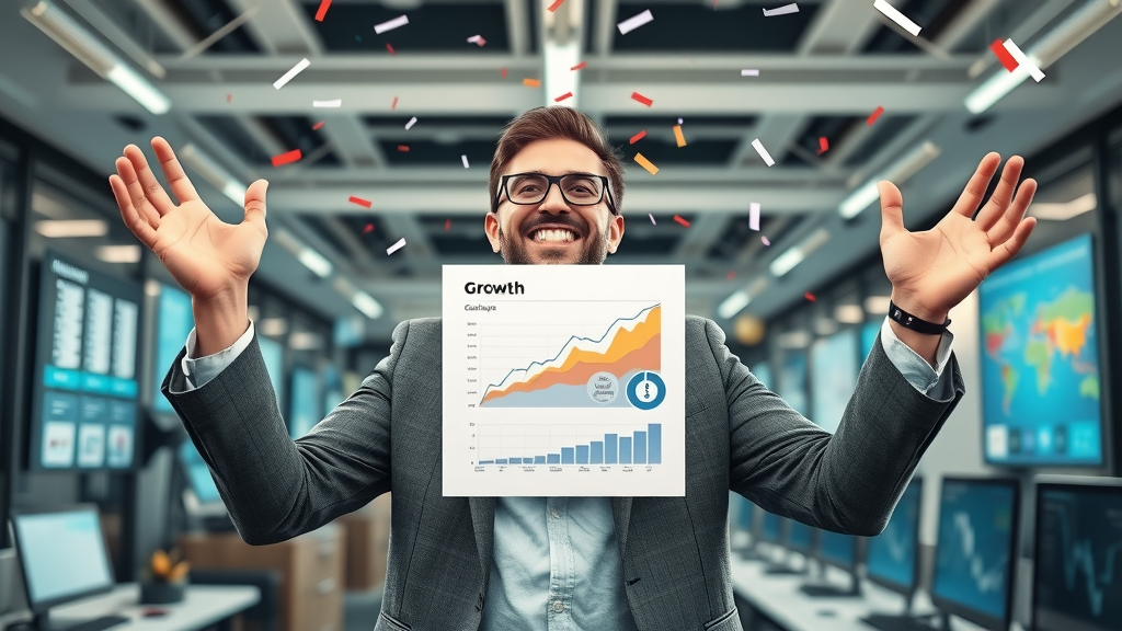 off-page SEO motivational business owner celebrating online growth and website authority