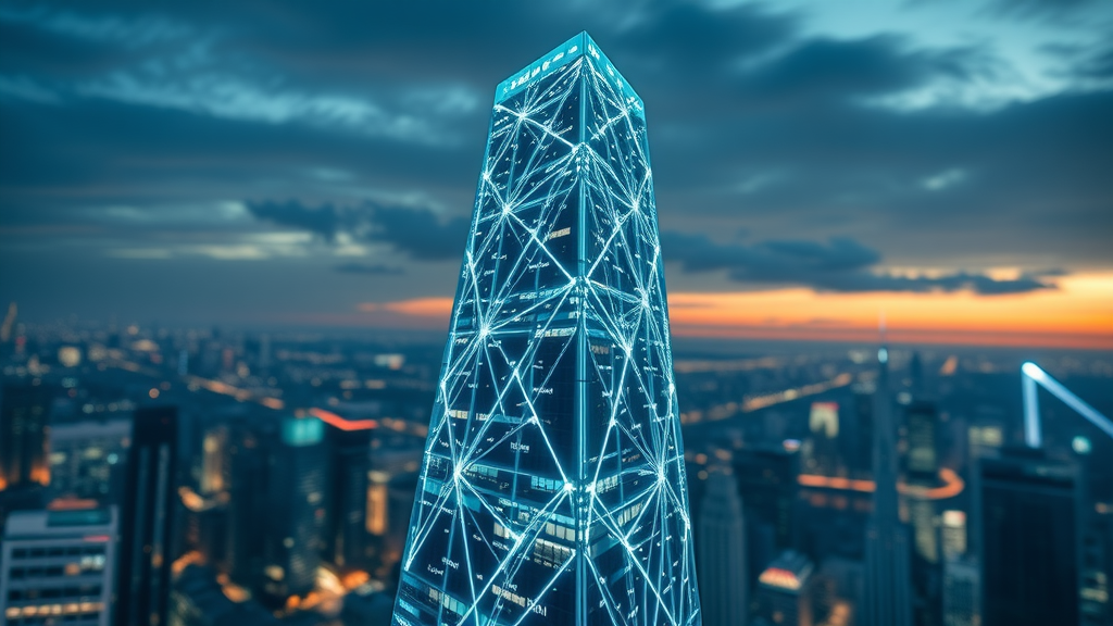 skyscraper made of digital links representing content-driven link building
