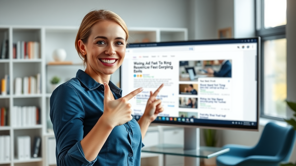woman marketer highlighting featured snippet in search engine page