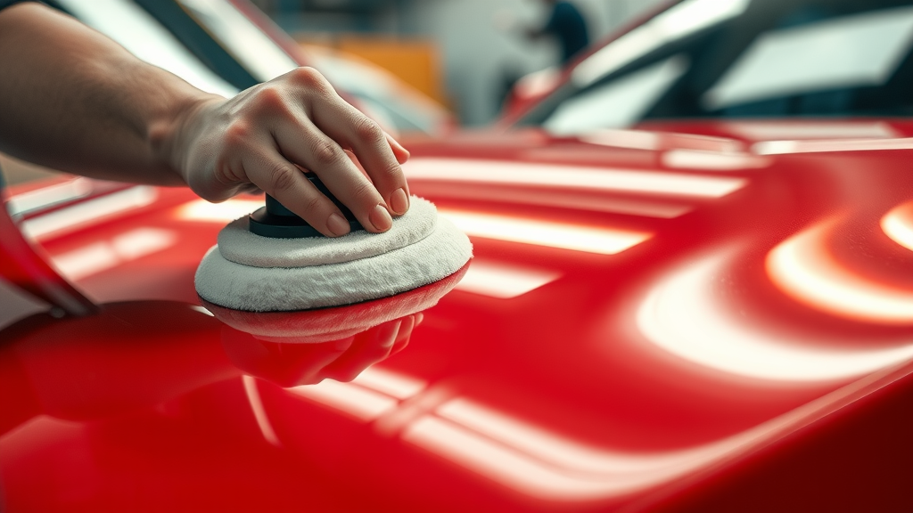 Technician finishing high-quality auto body repair with flawless paintwork