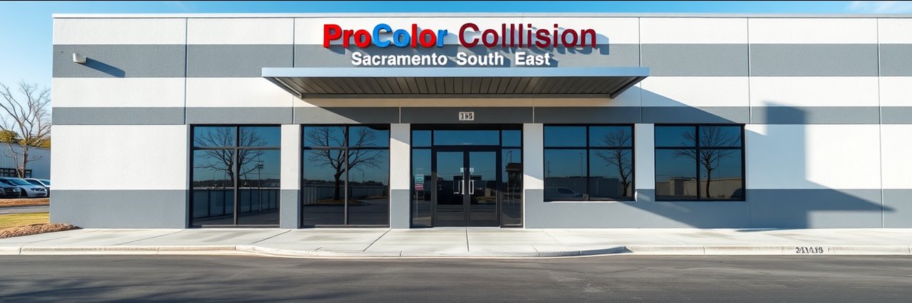 Modern Sacramento auto shop exterior with clear signage and glass entrance
